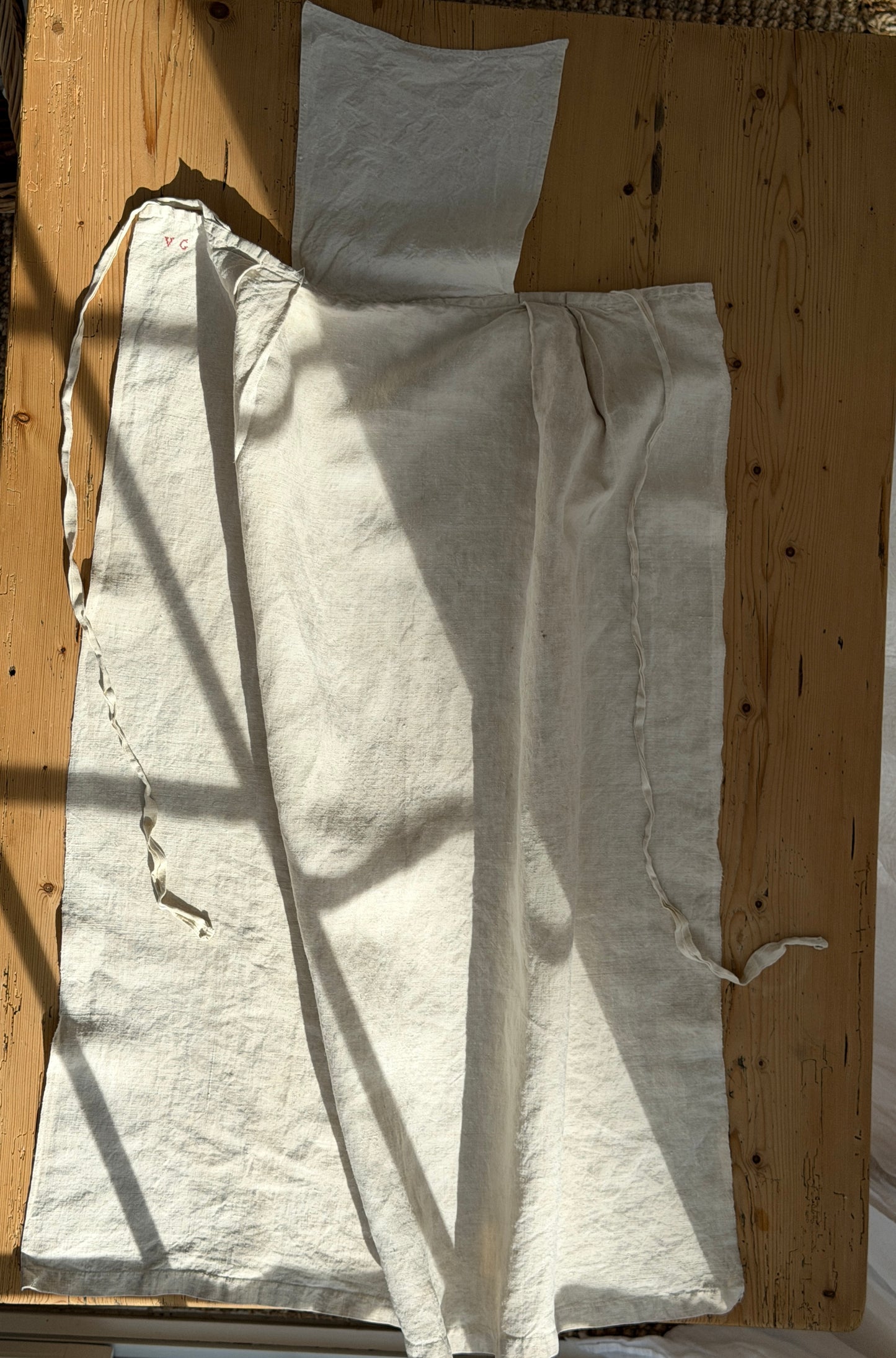 Antique French Linen Apron