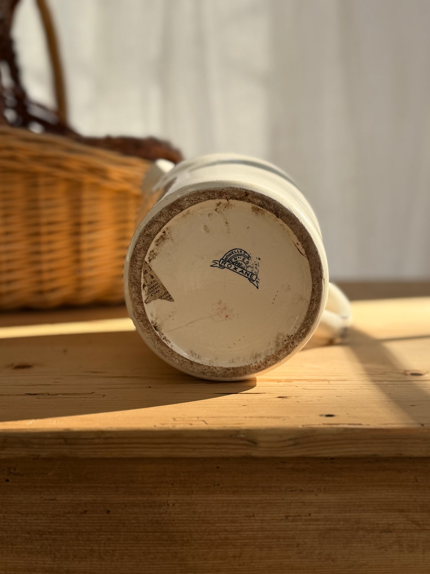 Large French Faience Pitcher – “Roxane” Nouvelles Galeries Paris