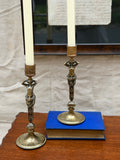 Pair of European Classical Revival Brass Candlesticks