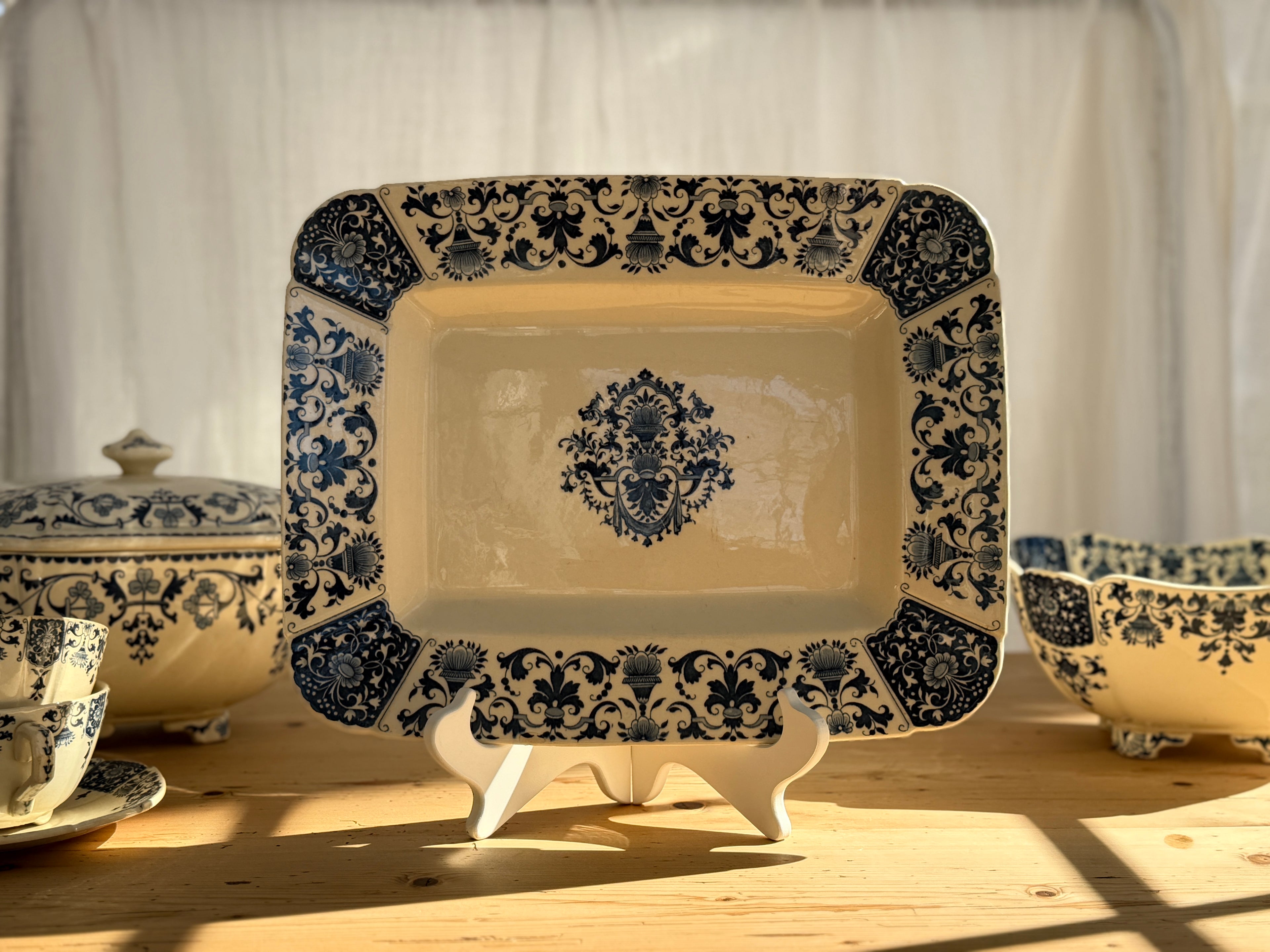Antique French Gien Faience Serving Platter