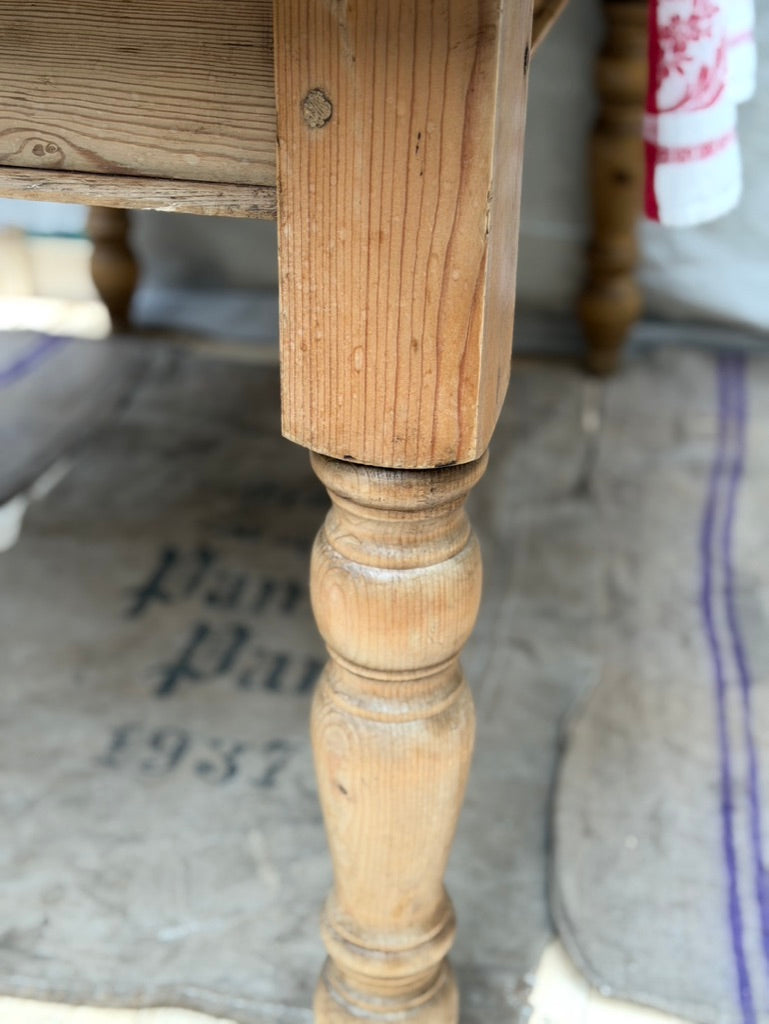 Antique English Pine Farmhouse Dining Table