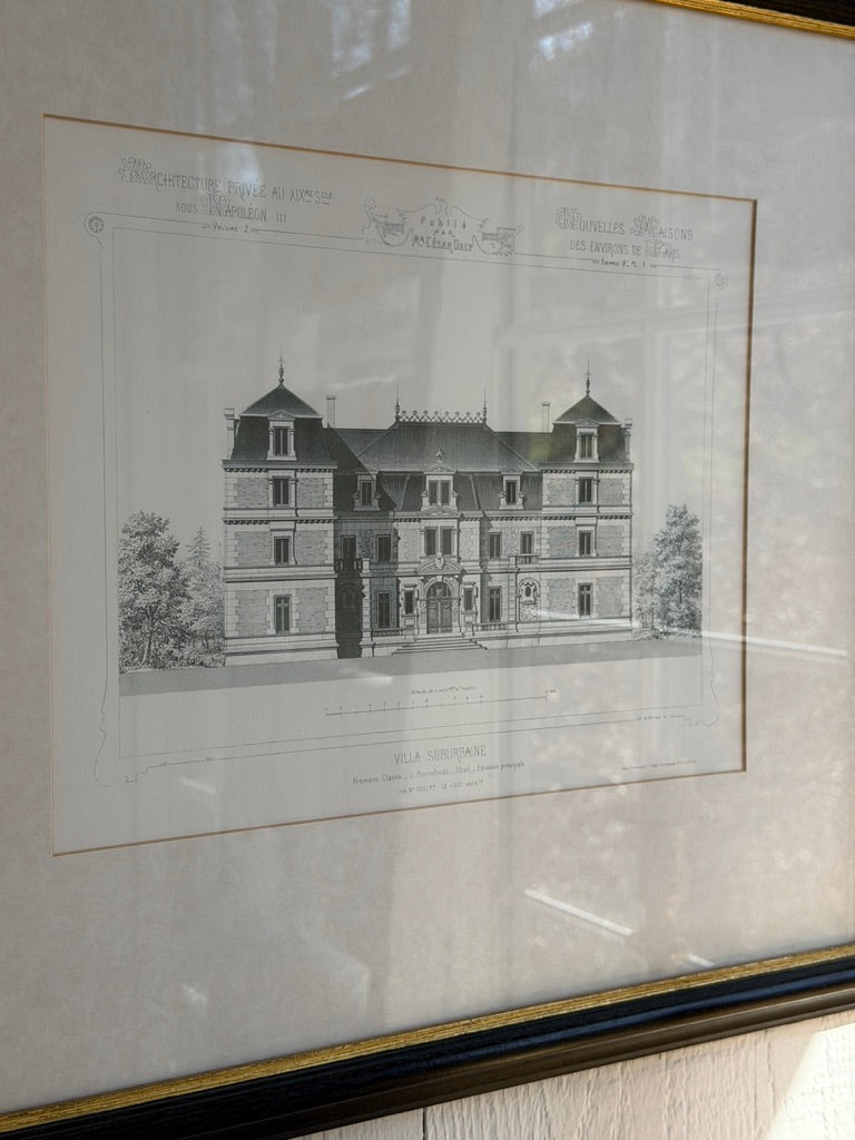 Pair of Framed French Architectural Prints