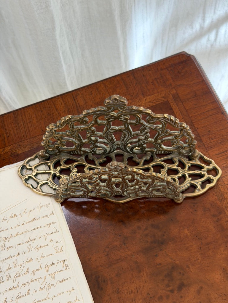 Ornate Brass Letter Rack
