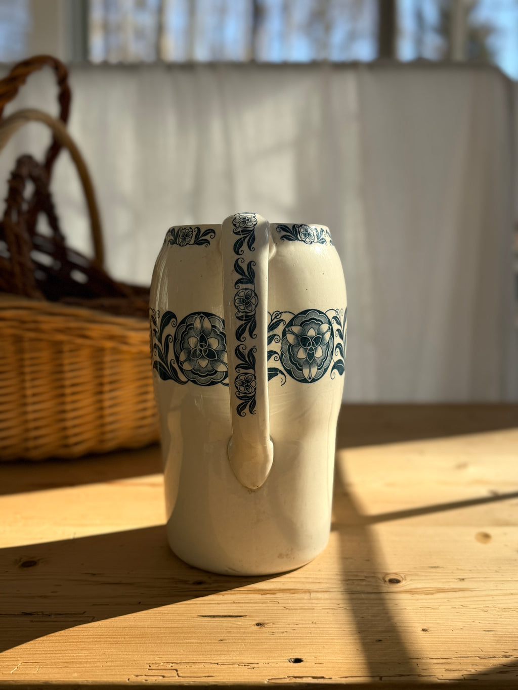 Large French Faience Pitcher – “Roxane” Nouvelles Galeries Paris