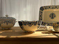 Antique French Gien Faience Footed Centerpiece Bowl