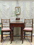 English Late 19th Century Pembroke Table with Antique Ash & Elm Country Chairs