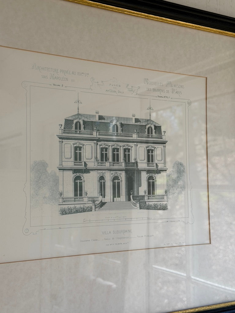 Pair of Framed French Architectural Prints
