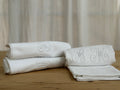 Set of Four Antique French Linen Dinner Napkins | Hand Monogrammed "BM"