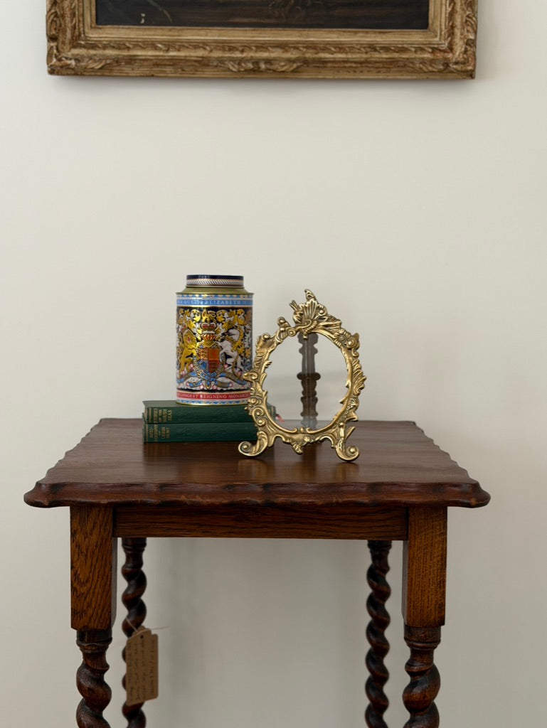 Rococo-Style Oval Brass Picture Frame