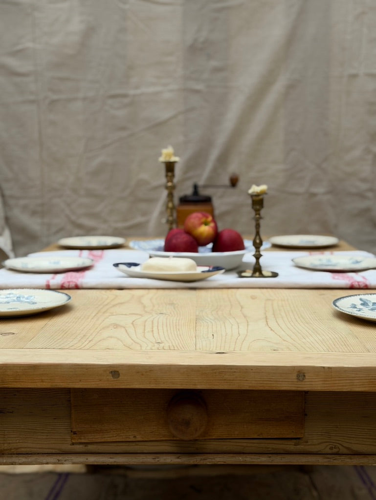 Antique English Pine Farmhouse Dining Table
