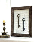 Framed Antique Italian Document with Iron Keys