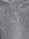 Antique French Linen Pillowcase with Crowned Monogram “KK”