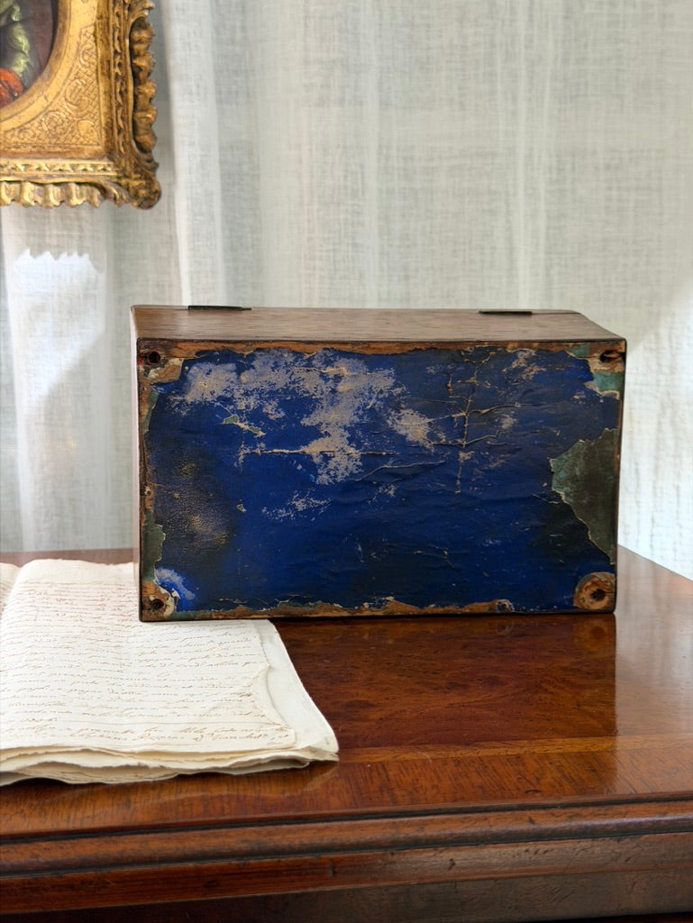 19th-Century English Victorian Inlaid Rosewood Tea Caddy
