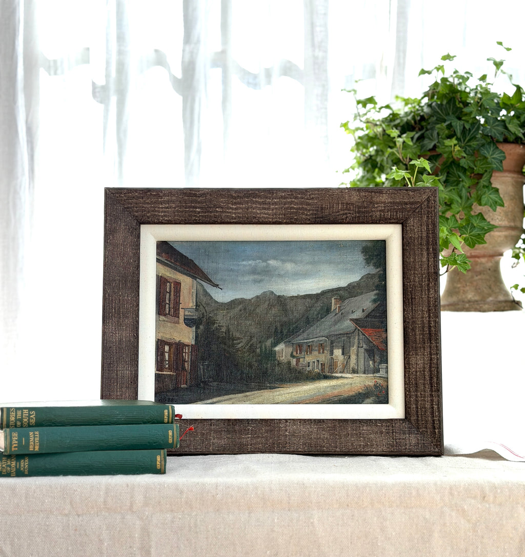 French Village Oil Painting: Framed, Paris Sourced