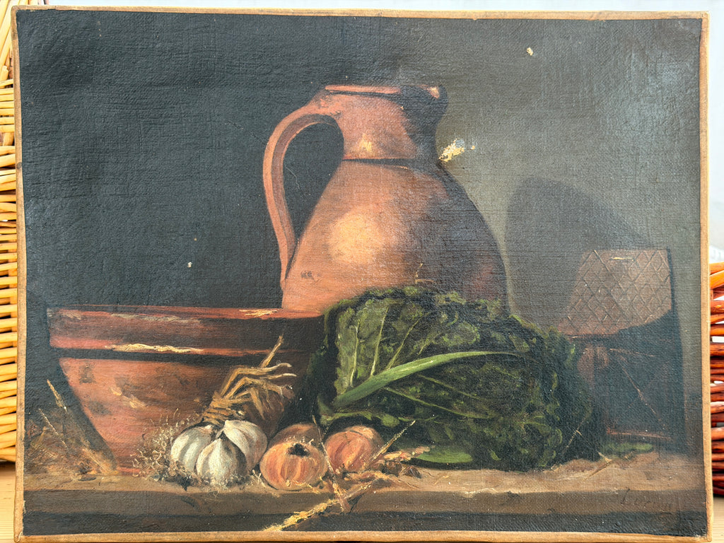 French Kitchen Still Life Painting