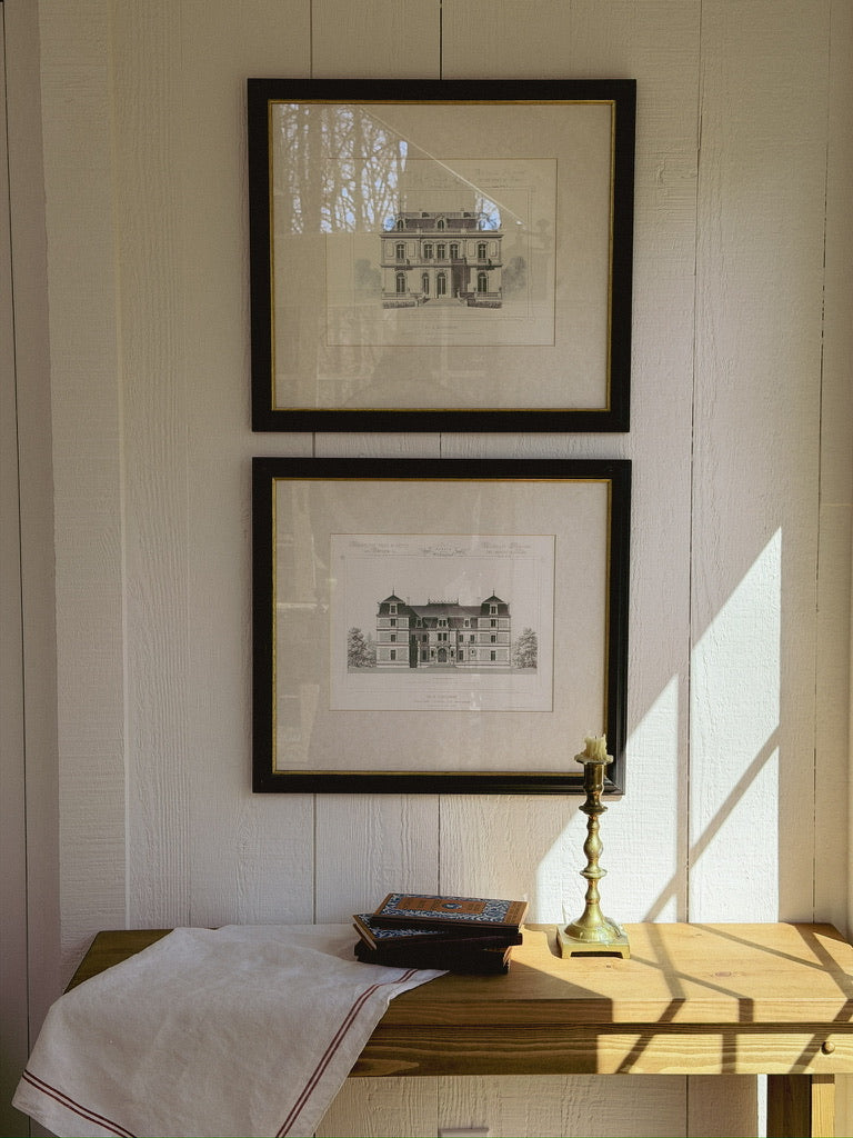 Pair of Framed French Architectural Prints