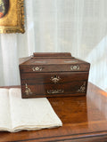 19th-Century English Victorian Inlaid Rosewood Tea Caddy