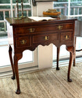 Vintage English Queen Anne Style Burr Walnut Lowboy