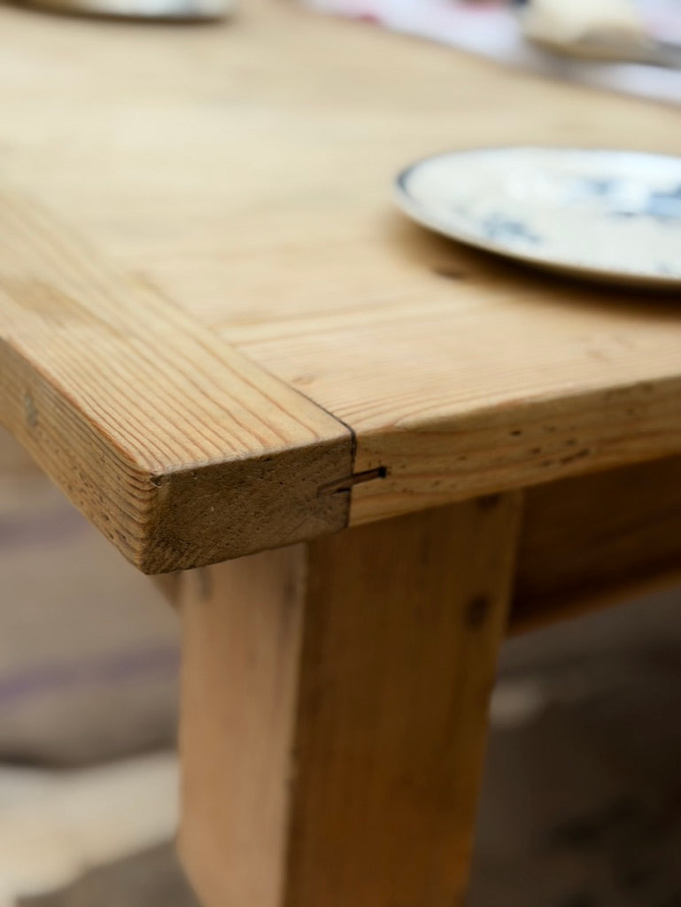 Antique English Pine Farmhouse Dining Table