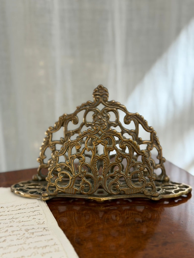 Ornate Brass Letter Rack