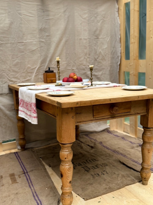 Antique English Pine Farmhouse Dining Table
