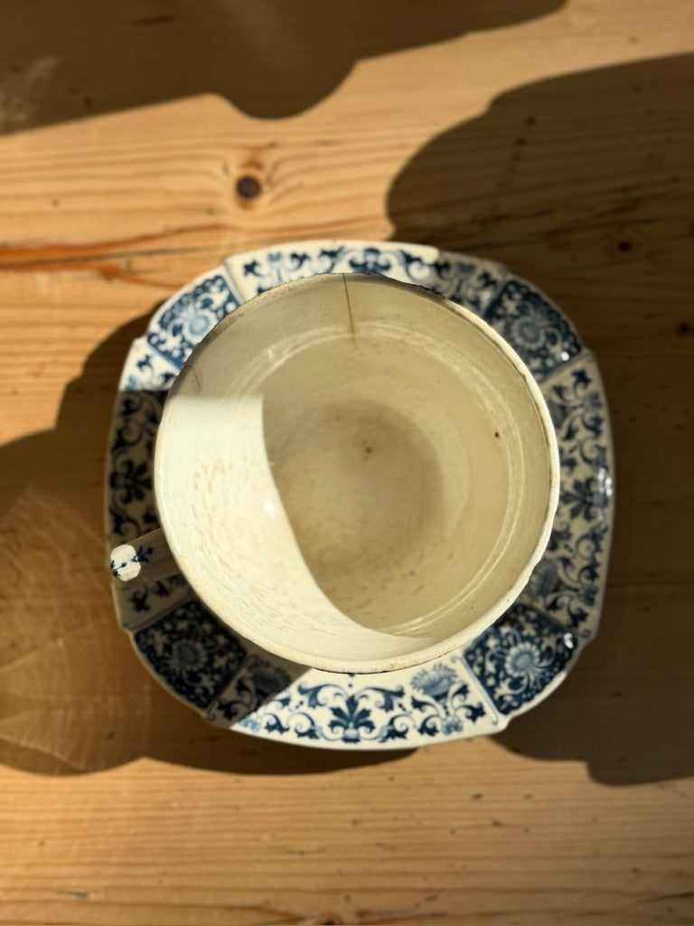 Antique French Gien Faience Tea Collection (5 Pieces)