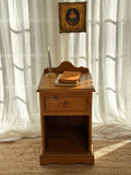 Vintage English Solid Pine One Drawer Bedside Table