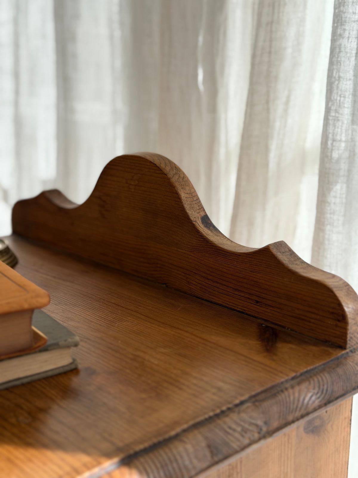 Vintage English Solid Pine One Drawer Bedside Table
